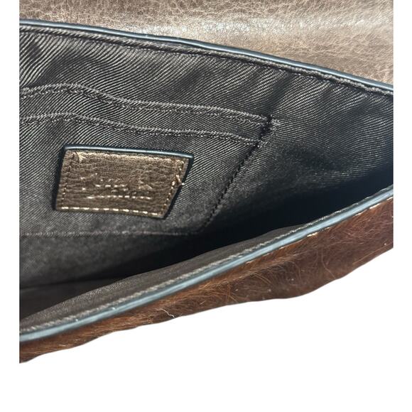 NWT! Tony Lama Western Brindle Brown Cowhide Hair Wristlet Purse - Picture 6 of 7